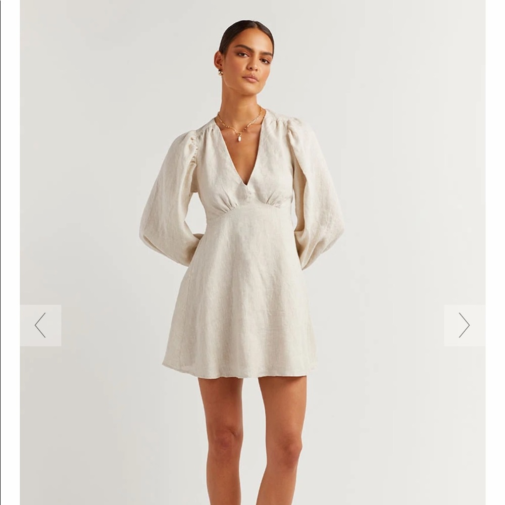 Dissh Rosa natural linen mini dresss